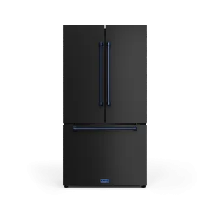 Thor Kitchen Matte Black French Door Counter-Depth Refrigerator with Ice Maker| Gordon Ramsay Collection (20.3 cu.ft.) - RF3621CTD00-BLU