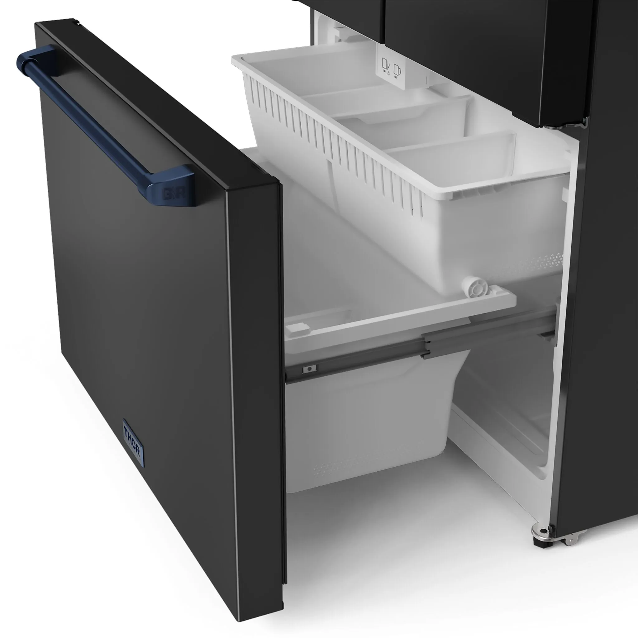 Thor Kitchen Matte Black French Door Counter-Depth Refrigerator with Ice Maker| Gordon Ramsay Collection (20.3 cu.ft.) - RF3621CTD00-BLU