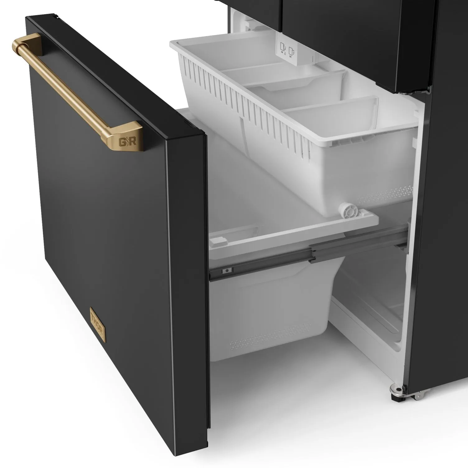 Thor Kitchen Matte Black French Door Counter-Depth Refrigerator with Ice Maker| Gordon Ramsay Collection (20.3 cu.ft.) - RF3621CTD00-BRZ
