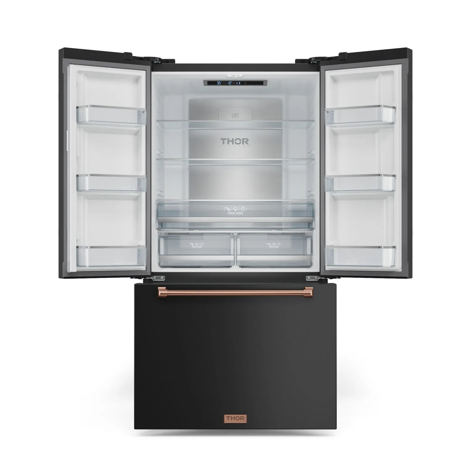 Thor Kitchen Matte Black French Door Counter-Depth Refrigerator with Ice Maker| Gordon Ramsay Collection (20.3 cu.ft.) - RF3621CTD00-RSG