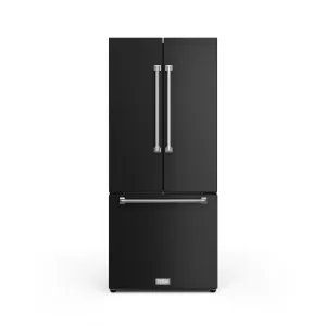 Thor Kitchen Matte Black French Door Counter Depth Refrigerator with Ice Maker|Gordon Ramsay Collection (17.5 cu.ft.) - RF3017FFD00-SS