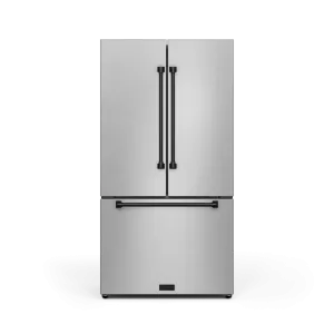 Thor Kitchen Stainless Steel French Door Counter-Depth Refrigerator with Ice Maker (20.3 cu.ft.). Gordon Ramsay Collection - RF3621CTD99-BLK