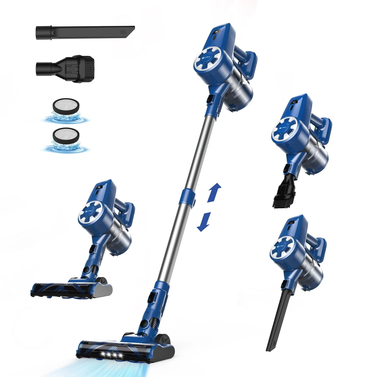 UMLo N3S Cordless Vacuum Cleaner 6-in-1 Stick Vacuum with 2200mAh Battery for Home Carpet Hardwood Floor Pet Hair