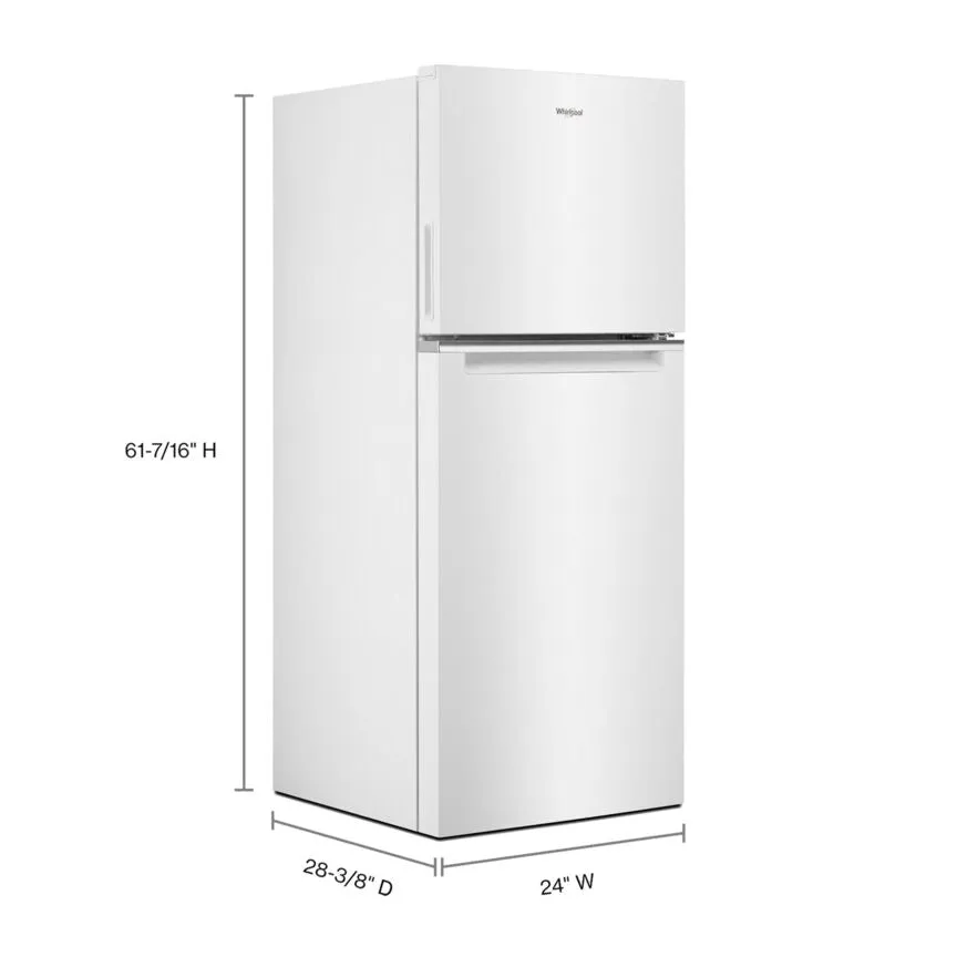 Whirlpool 24" Counter Depth White Top Mount Refrigerator (11.6 Cu.Ft) - WRT112CZJW