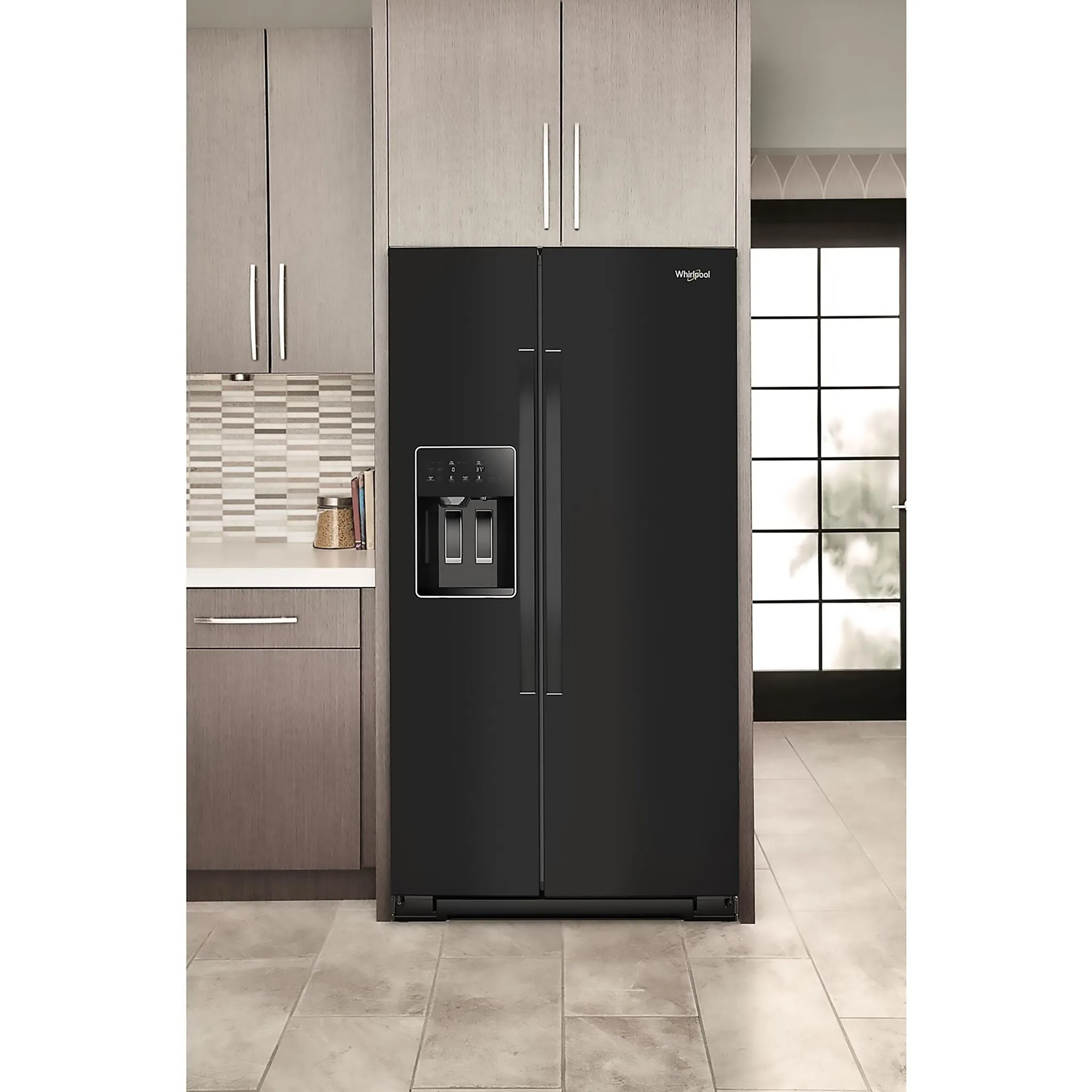 Whirlpool Black Counter-Depth Side-by-Side Refrigerator (20.85 Cu. Ft.) - WRSC5536RB