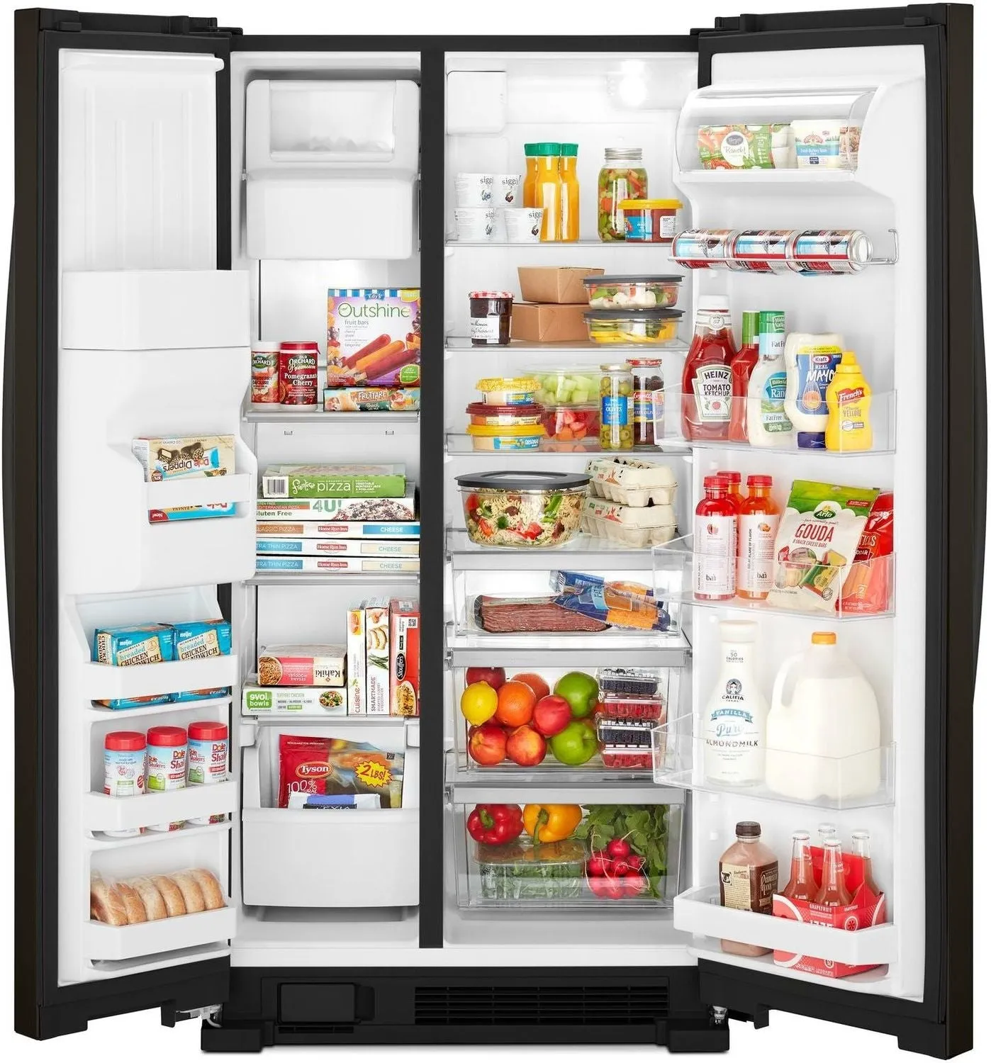 Whirlpool Black Stainless Steel Side-by-Side Refrigerator (25 Cu. Ft.) - WRS325SDHV