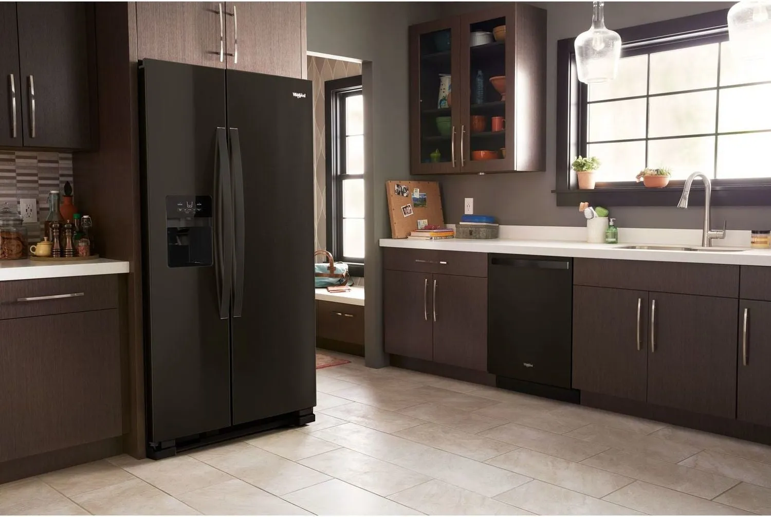 Whirlpool Black Stainless Steel Side-by-Side Refrigerator (25 Cu. Ft.) - WRS325SDHV