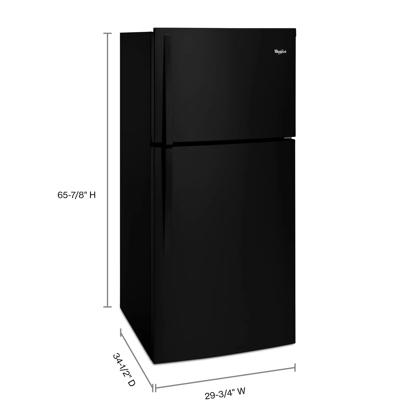 Whirlpool Black Top-Freezer Refrigerator (19.2 Cu. Ft.) - WRT549SZDB