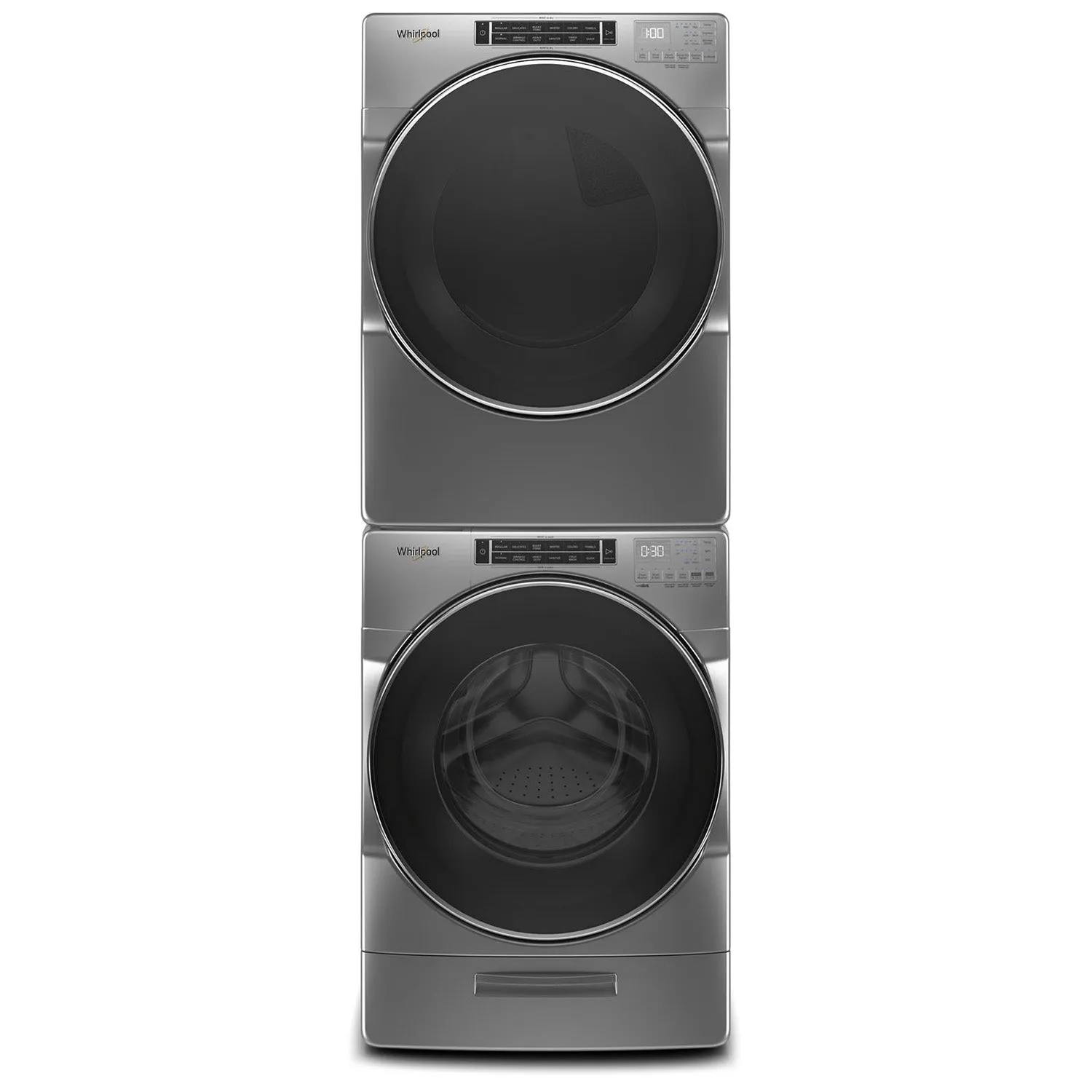 Whirlpool Chrome Shadow Front-Load Washer (5.8 cu. ft.) & Gas Dryer (7.4 cu. ft.) - WFW8620HC/WGD8620HC