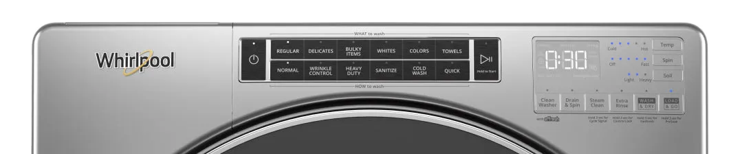 Whirlpool Chrome Shadow Front-Load Washer (5.8 cu. ft.) & Gas Dryer (7.4 cu. ft.) - WFW8620HC/WGD9620HC