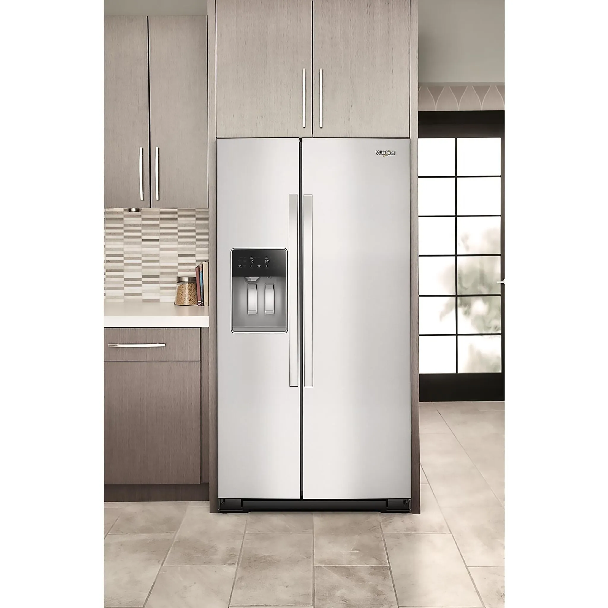 Whirlpool Fingerprint Resistant Stainless Steel Counter Depth Side-by-Side Refrigerator (20.55 Cu. Ft.) - WRSC6536RZ