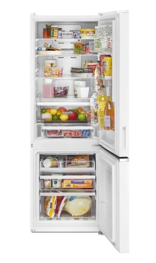 Whirlpool White 24" Counter-Depth Bottom-Freezer Refrigerator (12.9 Cu.Ft.) - WRB533CZJW