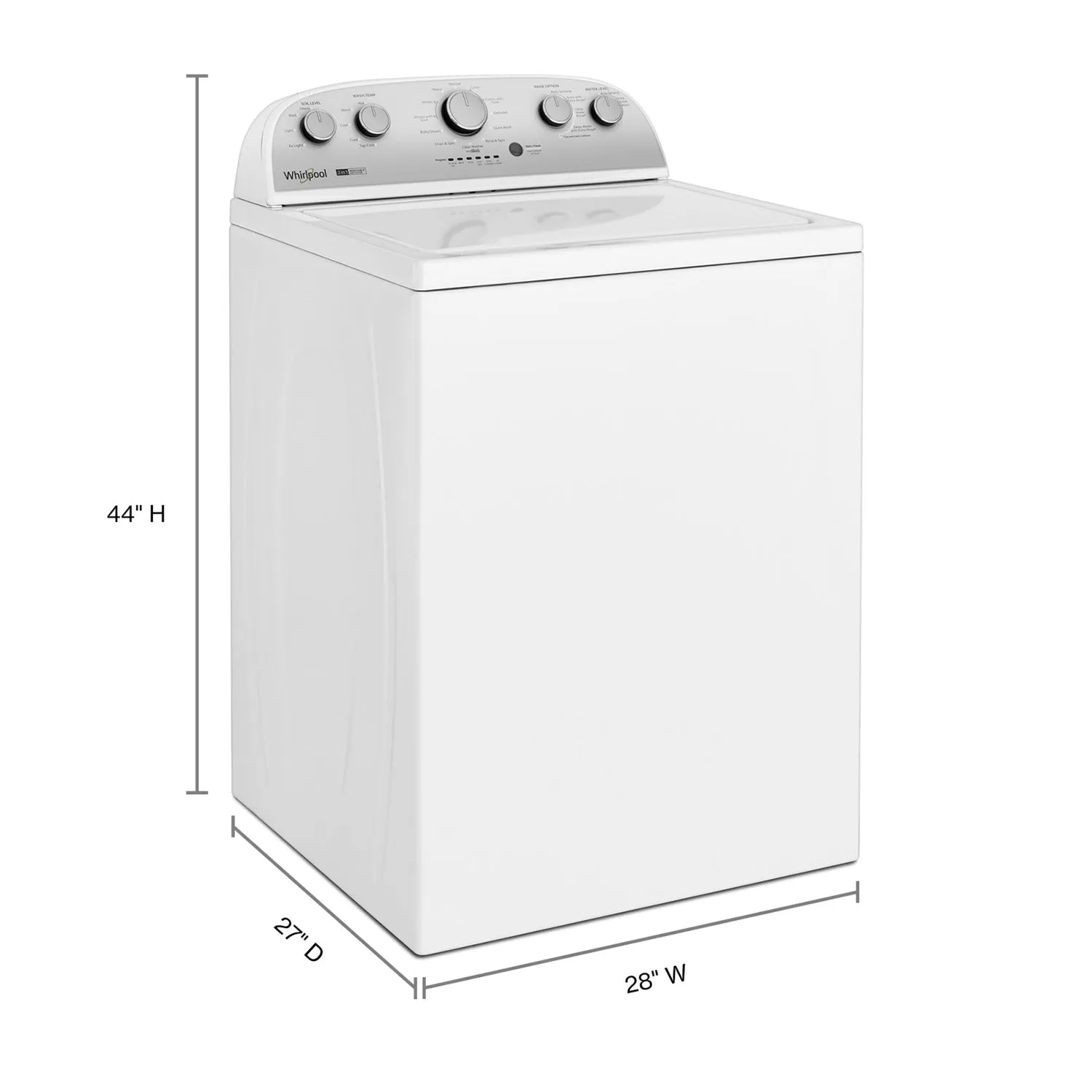 Whirlpool White Top Load Washer (4.4 Cu Ft) - WTW4957PW