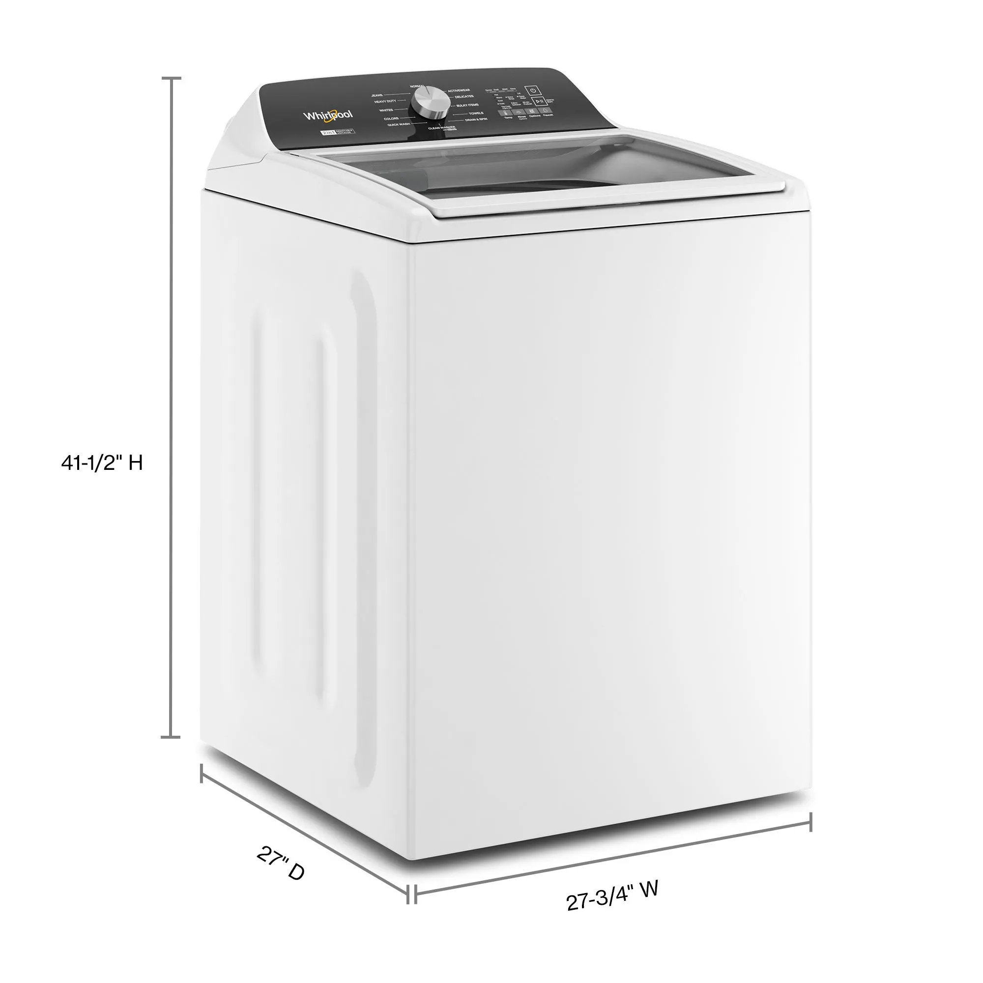 Whirlpool White Top Load Washer with Removable Agitator (5.4 Cu Ft) - WTW5057LW